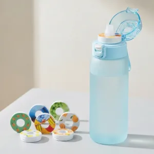 water bottle, water bottle with straw, flavored water bottle, scent water bottle